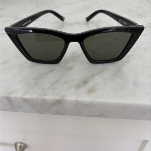 Le Specs Velodrome cat eye sunglasses in Black